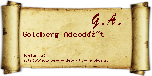 Goldberg Adeodát névjegykártya